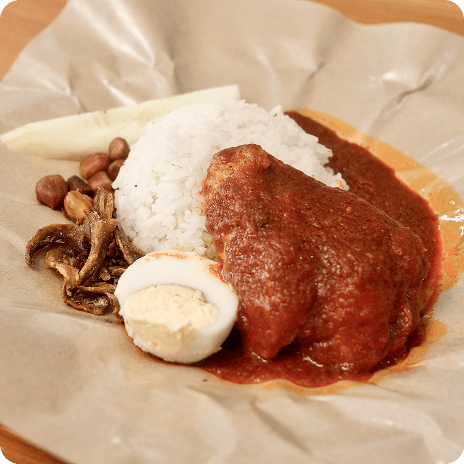 Nasi Lemak Ayam Masak Merah